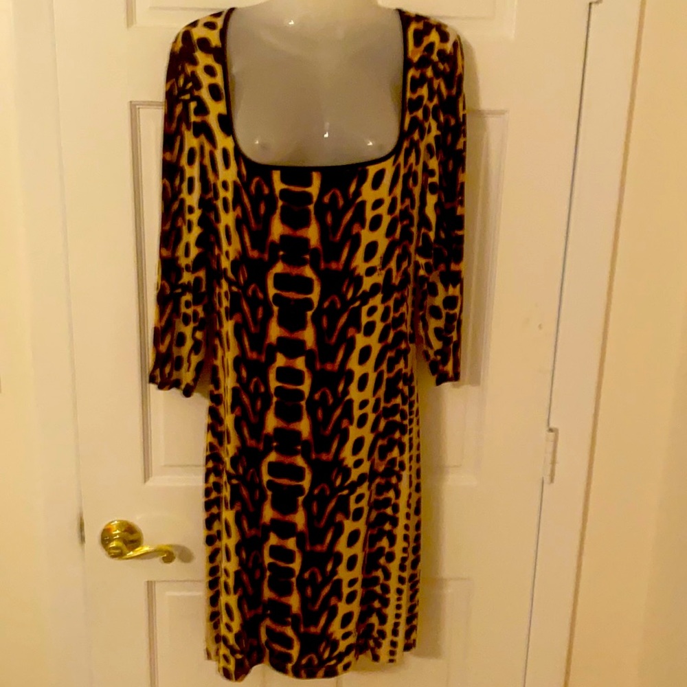 Just Cavalli Leopard print long sleeve dress. Size 48